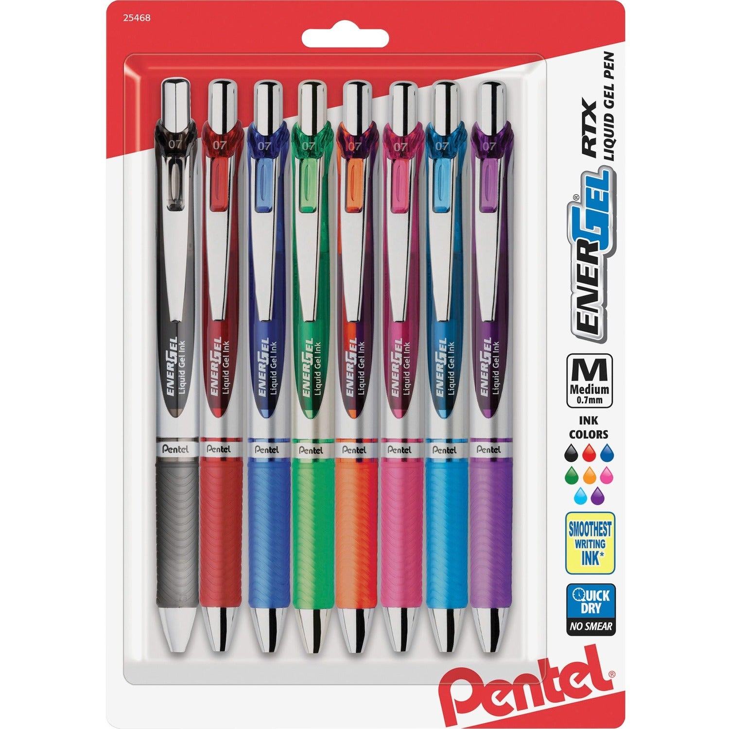 Pentel Liquid Steel Tip Gel Pens (BL77BP8M)