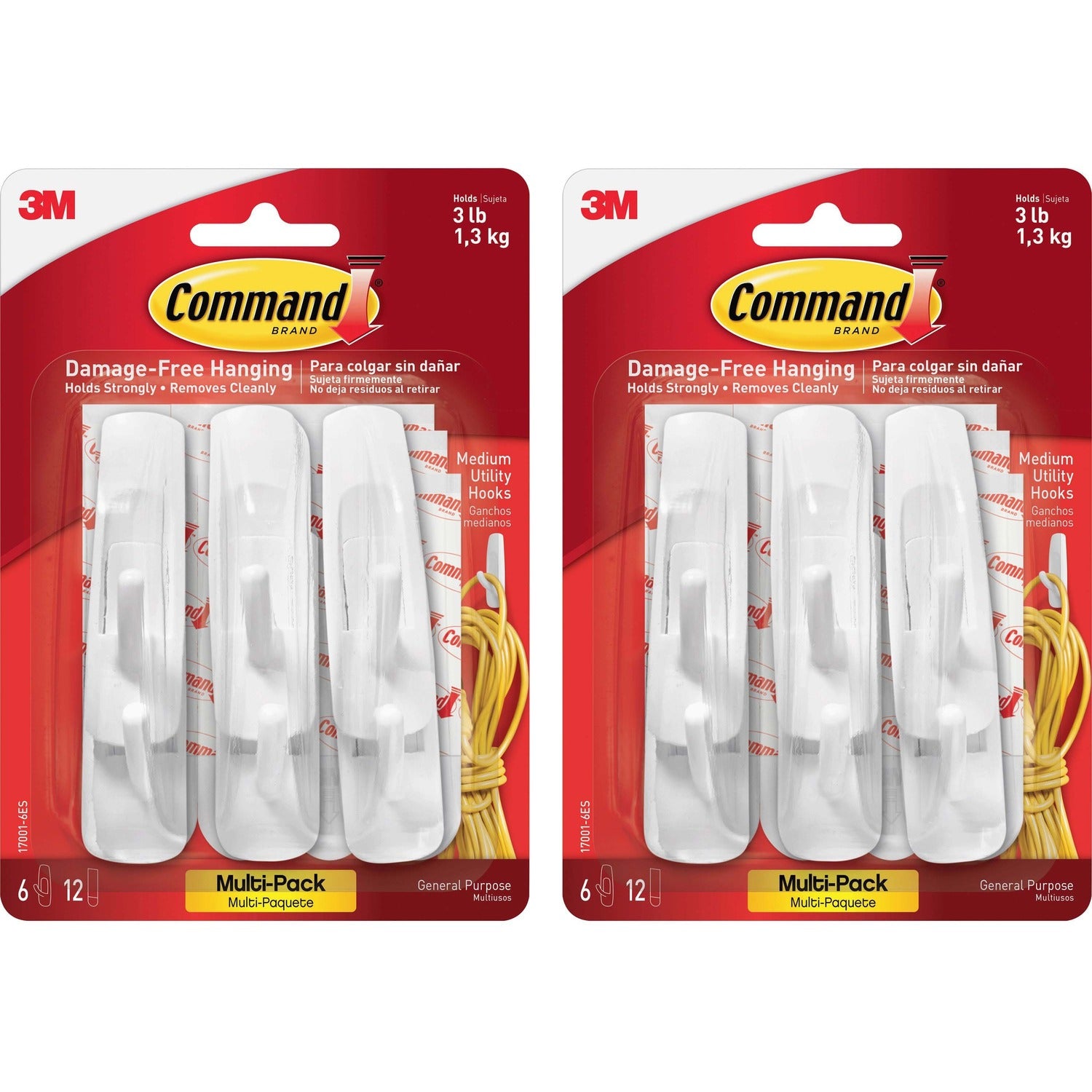 Command Medium Utility Hooks with Adhesive Strips (170016ESBG)