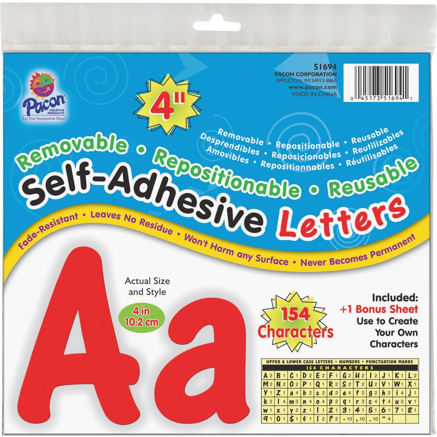 UCreate 154 Character Self-adhesive Letter Set (51694)