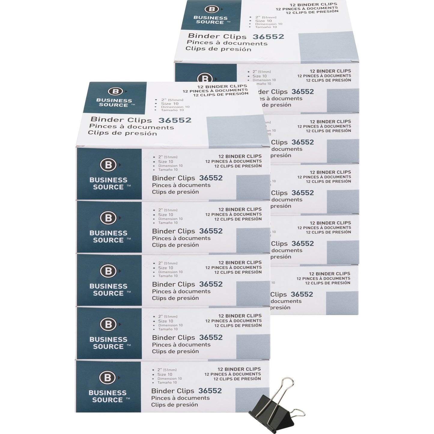 Business Source Fold-back Binder Clips (36552BD)