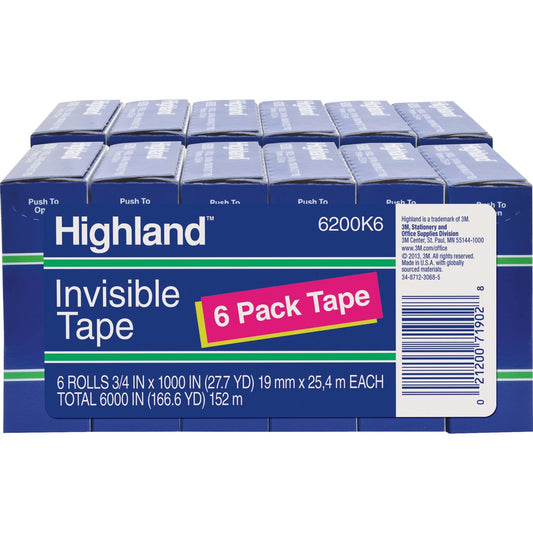 Highland 3/4"W Matte-finish Invisible Tape (6200341000BD)