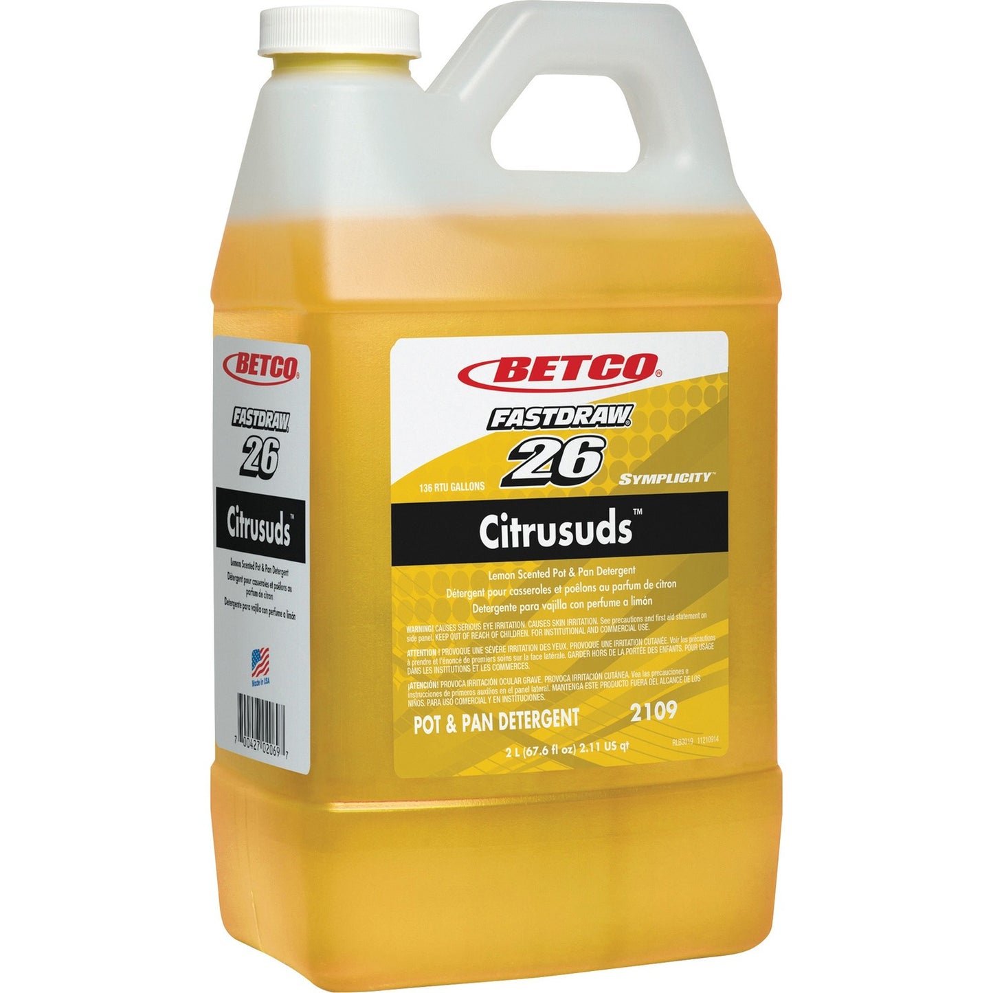 Betco Symplicity Citrusuds Pot/Pan Detergent - FASTDRAW 26 (21094700)