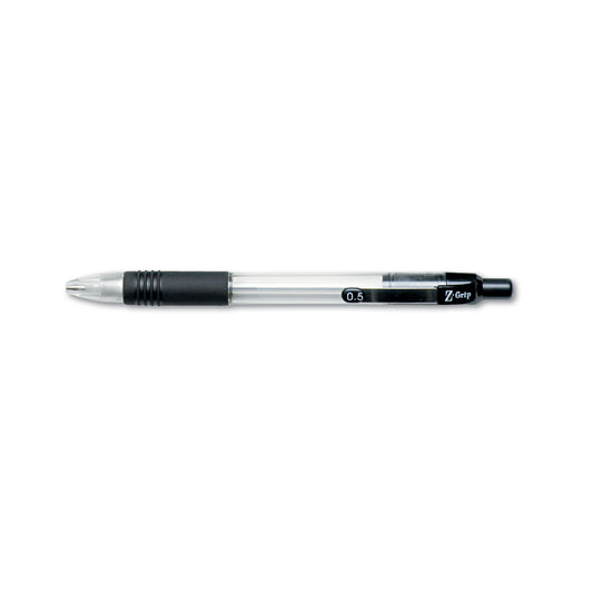 Zebra Z-Grip Mechanical Pencil, 0.5 mm, HB (#2), Black Lead, Clear/Black Barrel, Dozen (52310)