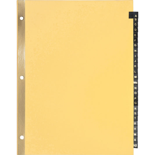 Business Source A-Z Black Leather Tab Index Dividers (01181)