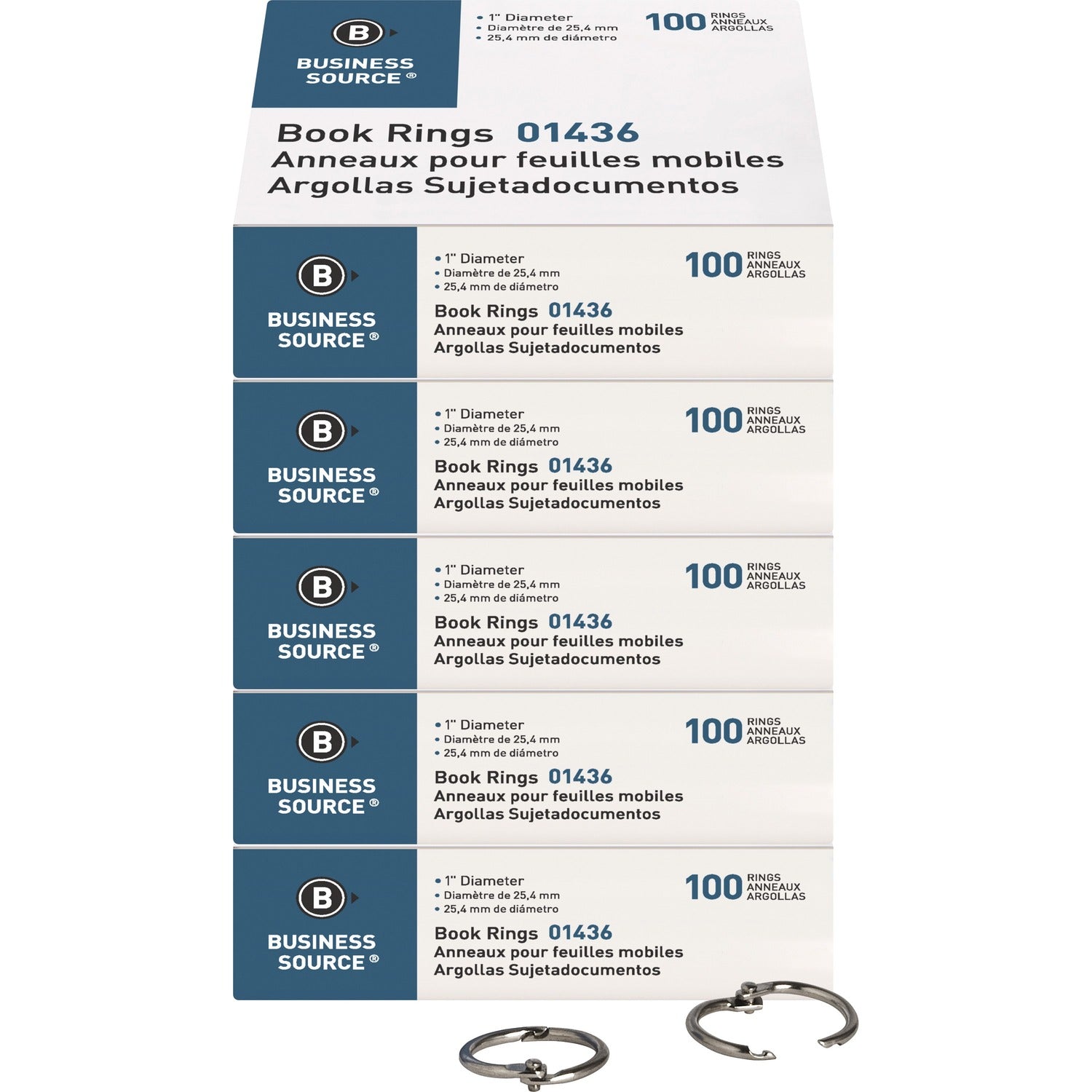 Business Source Standard Book Rings (01436BD)