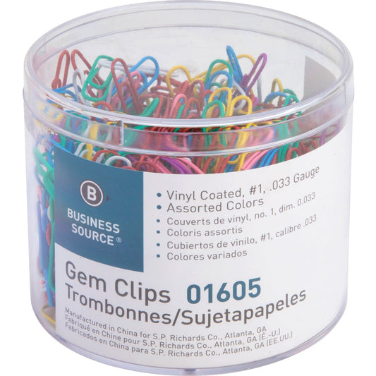 Business Source Vinyl-coated Gem Clips (01605)