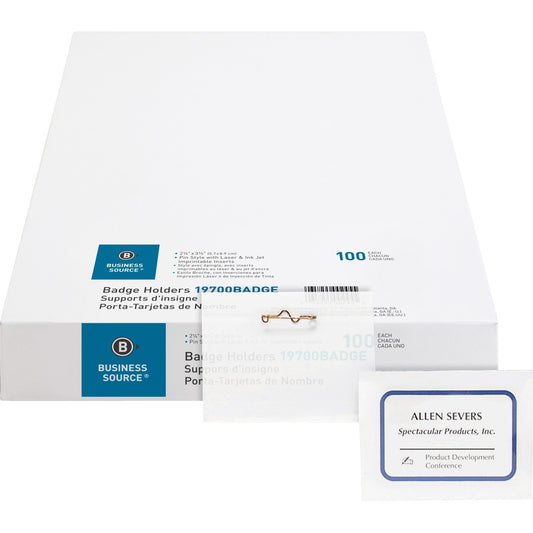 Business Source Pin Style Holder Name Badge Kit (19700BADGE)