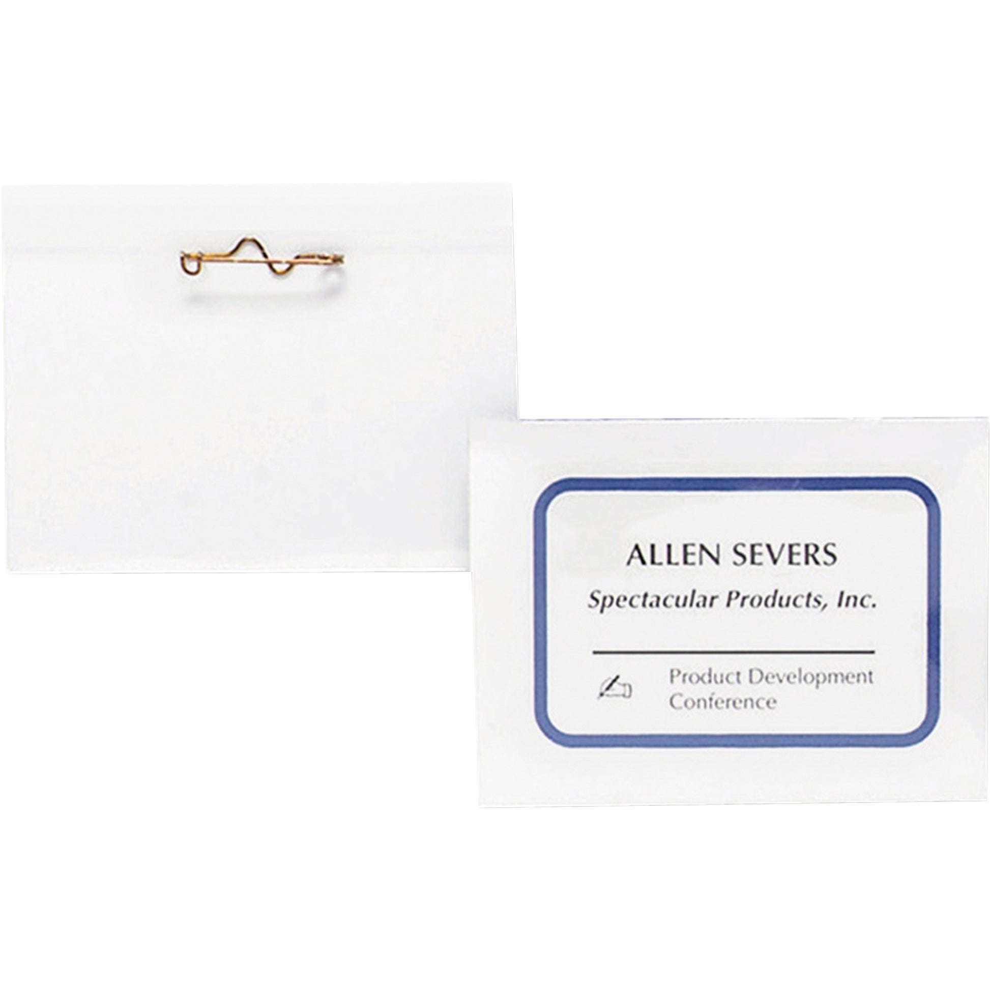 Business Source Pin-Style Holder Name Badge Kits (19700BADGEBD)