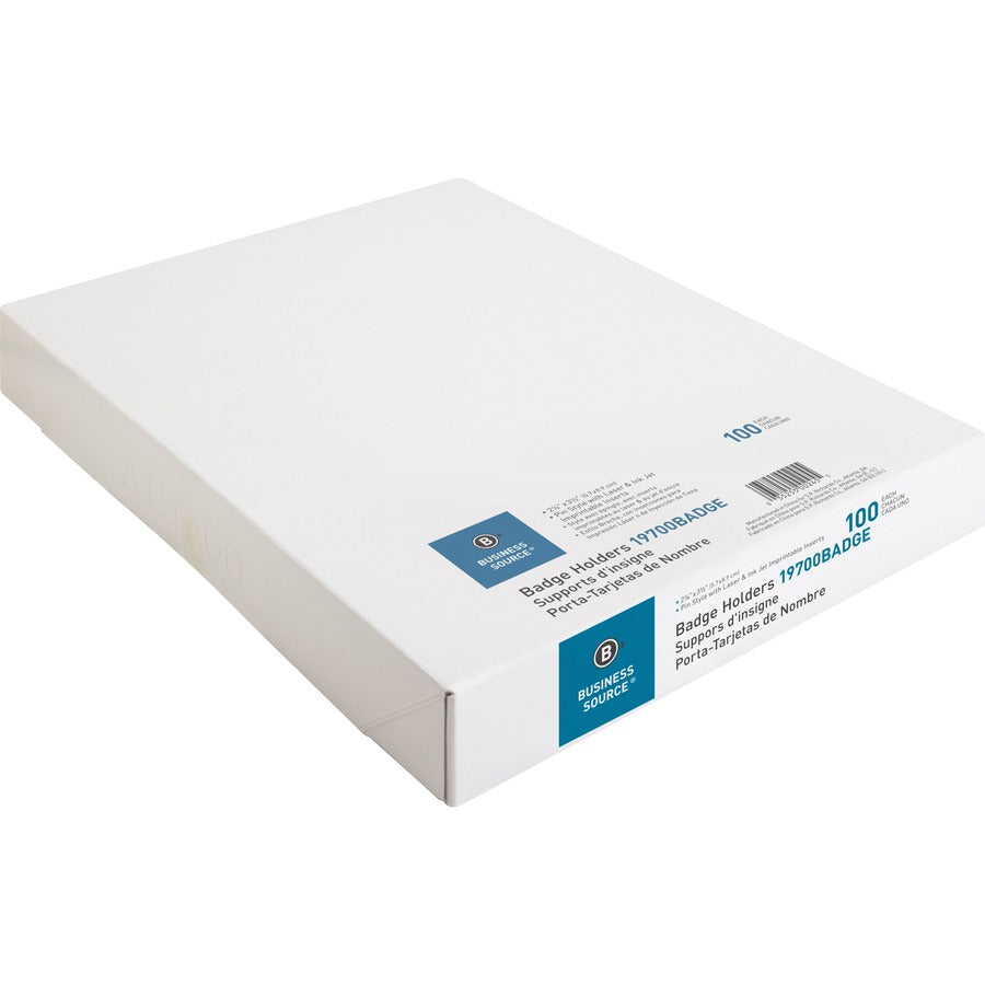 Business Source Pin-Style Holder Name Badge Kits (19700BADGEBD)