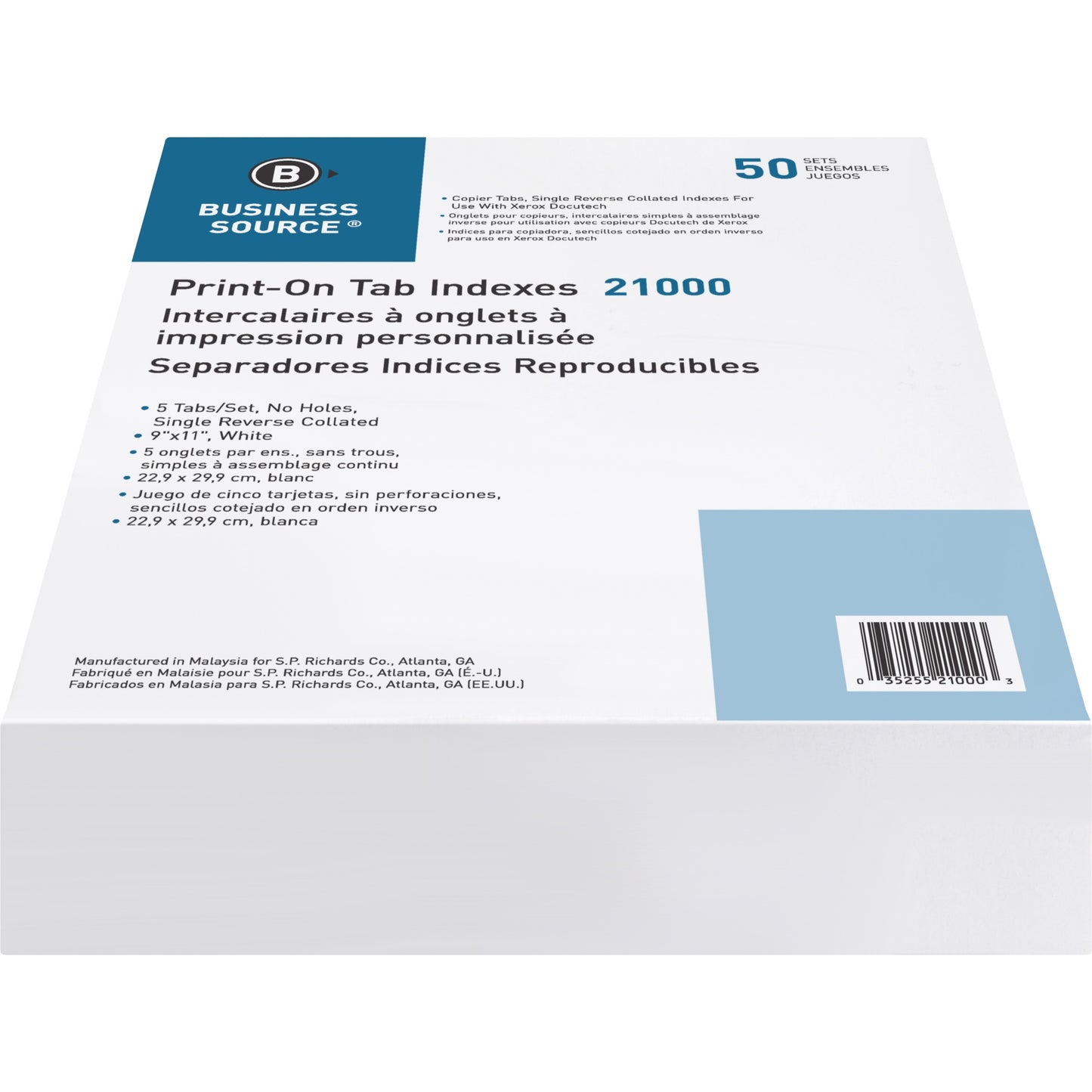 Business Source Tab Printer Economy Index Dividers (21000)