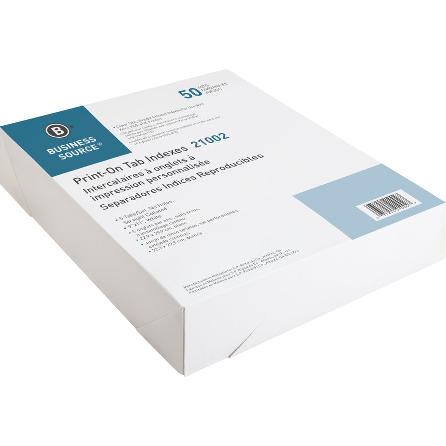 Business Source Straight Collated Print-on Tab Divider (21002)