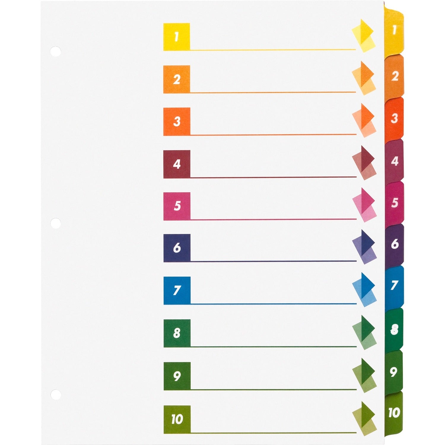 Business Source Color-coded Table of Contents/Tabs Index Dividers (21910)