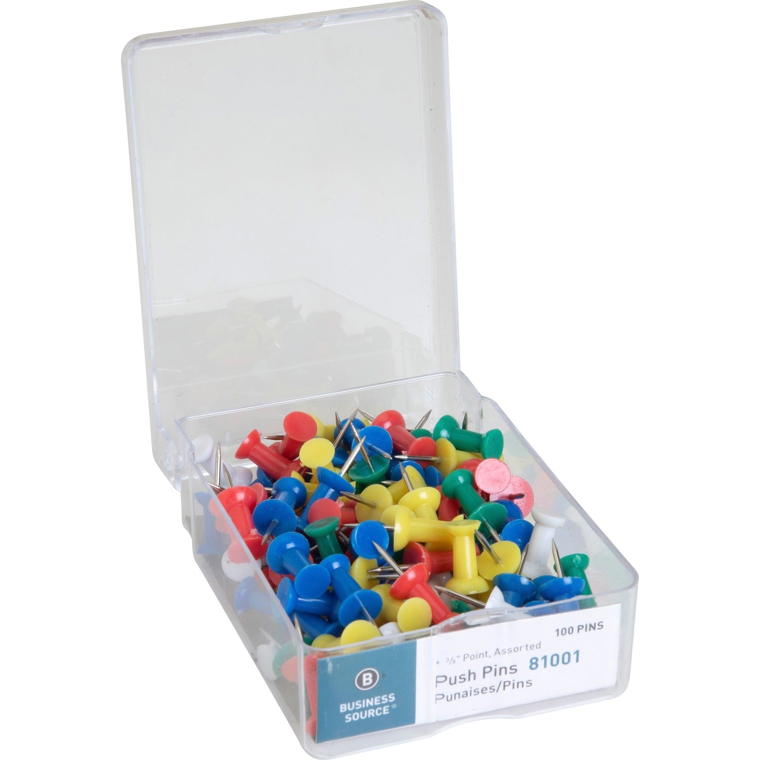 Business Source 1/2" Head Push Pins (81001)