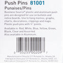 Business Source 1/2" Head Push Pins (81001)