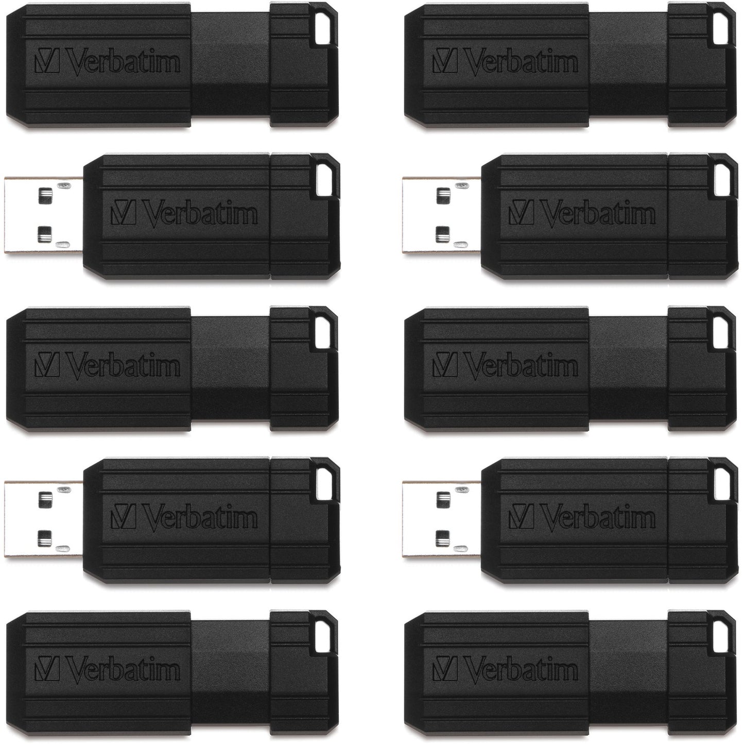 Microban 32GB PinStripe USB Flash Drive - Business 10pk - Black (70062)
