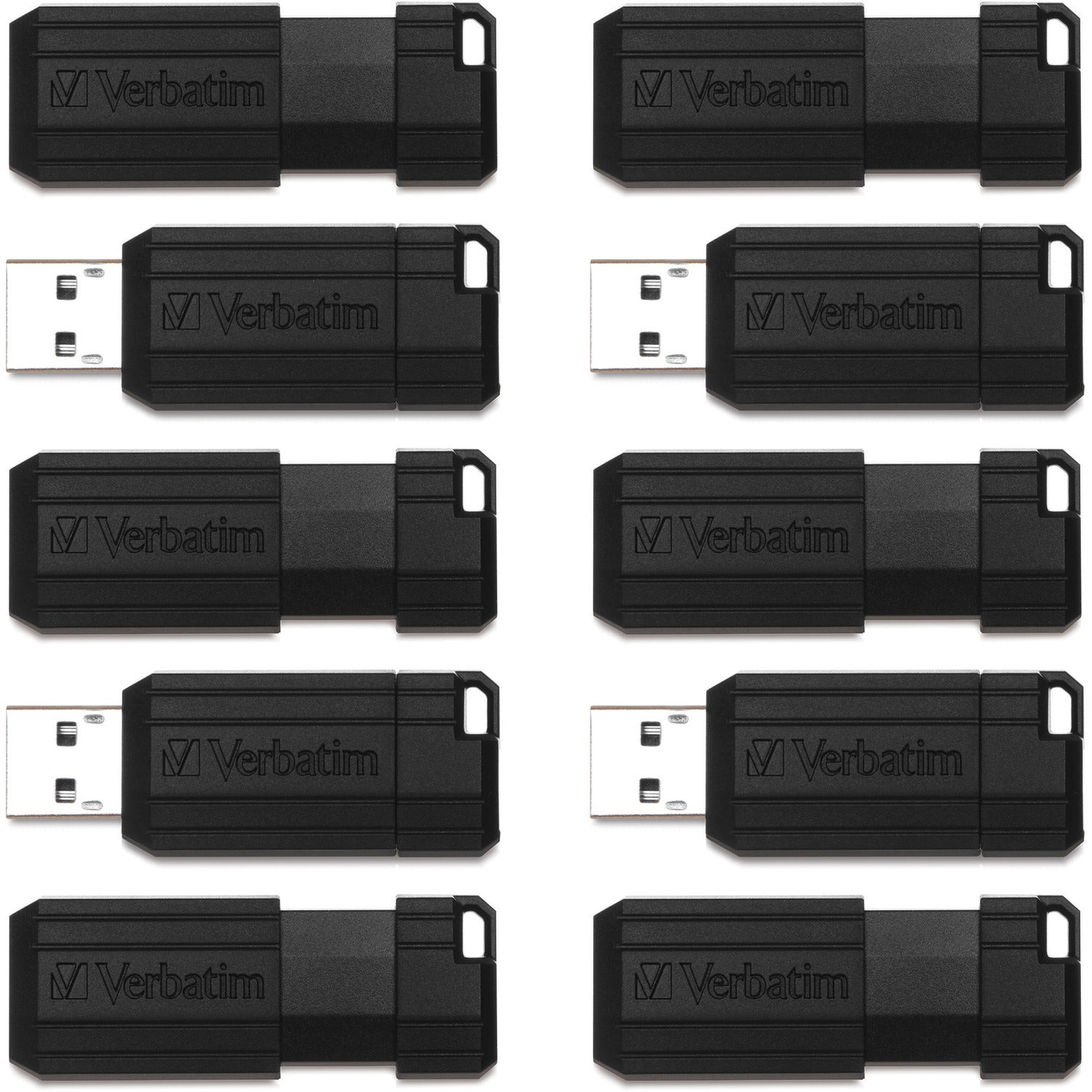 Microban 32GB PinStripe USB Flash Drive - Business 10pk - Black (70062)