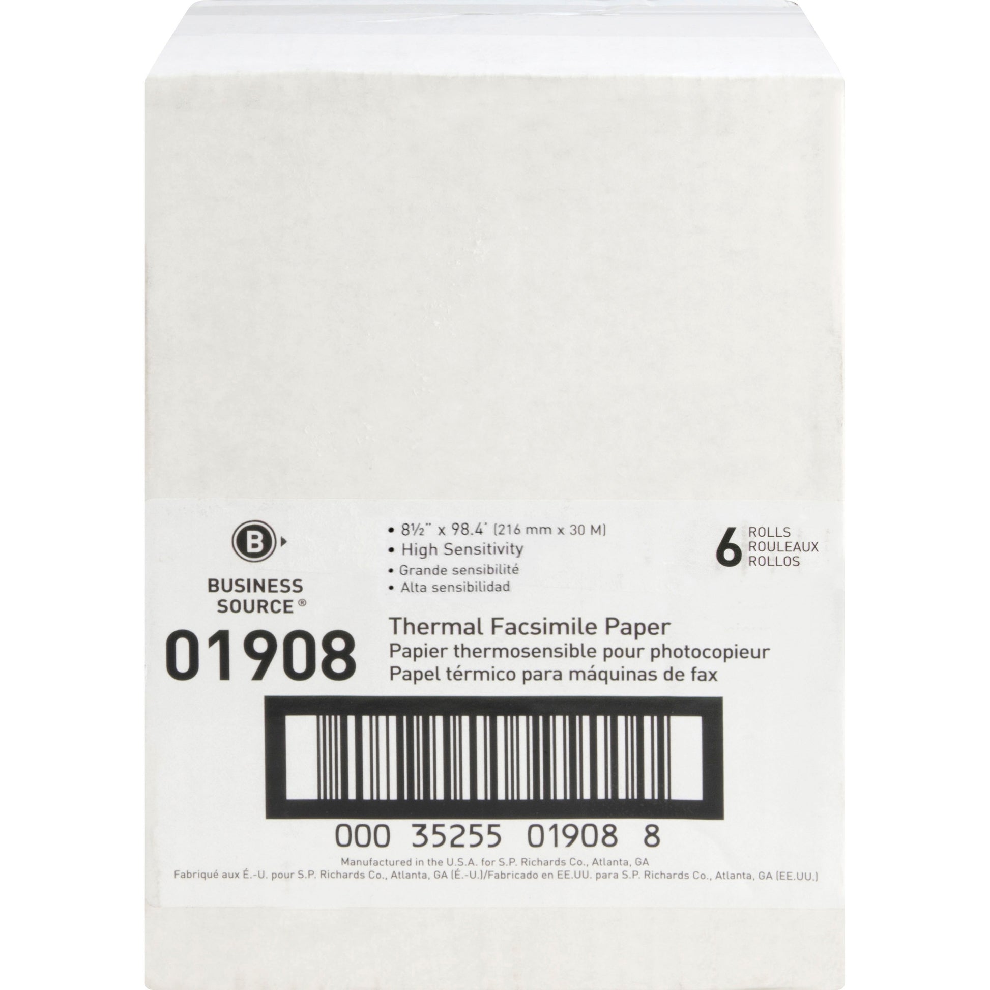 Business Source Thermal Fax Paper Rolls (01908)