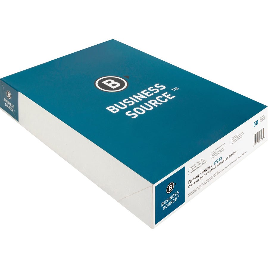 Business Source 1/3 Tab Cut Letter Recycled Fastener Folder (17213)