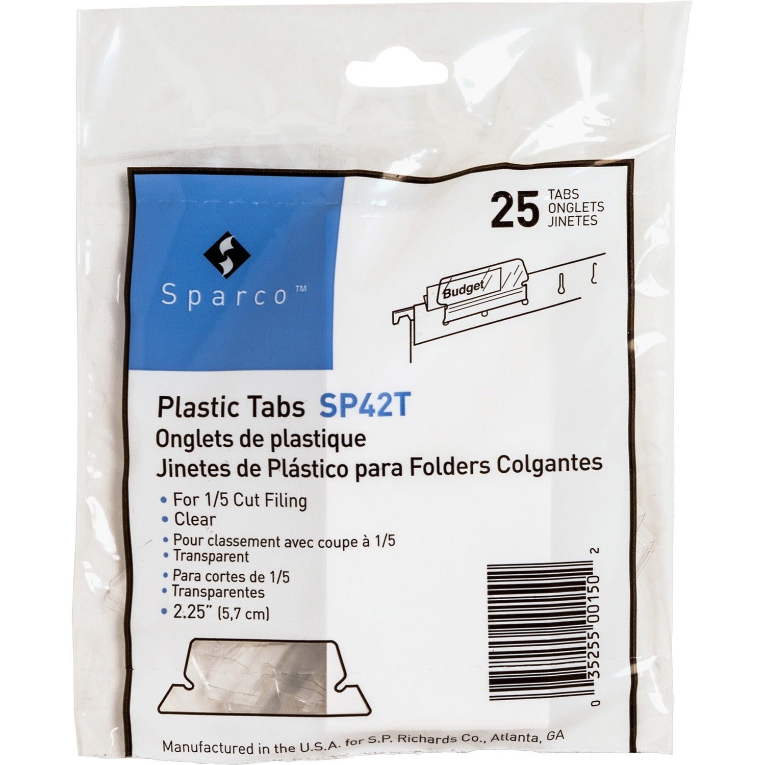 Business Source Plastic Clear Tabs (42T)