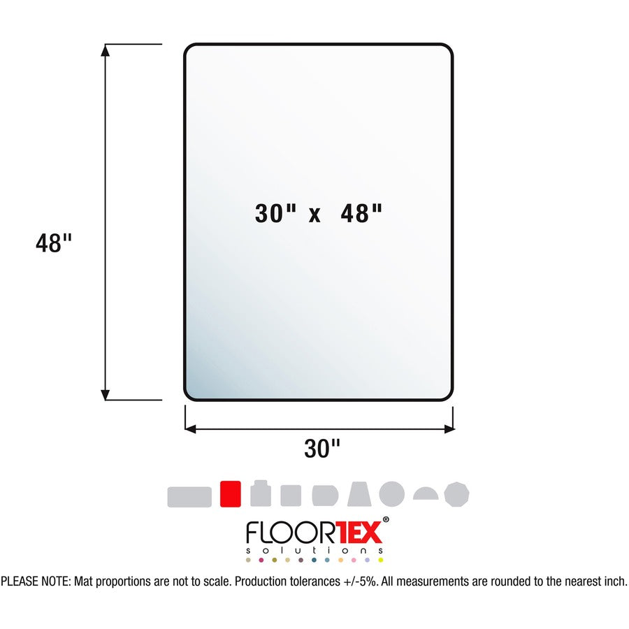  Enhanced Polymer Rectangular Chair Mat with Anti-Slip Backing for Hard Floors - 30" x 48" (ECO123048AEP)