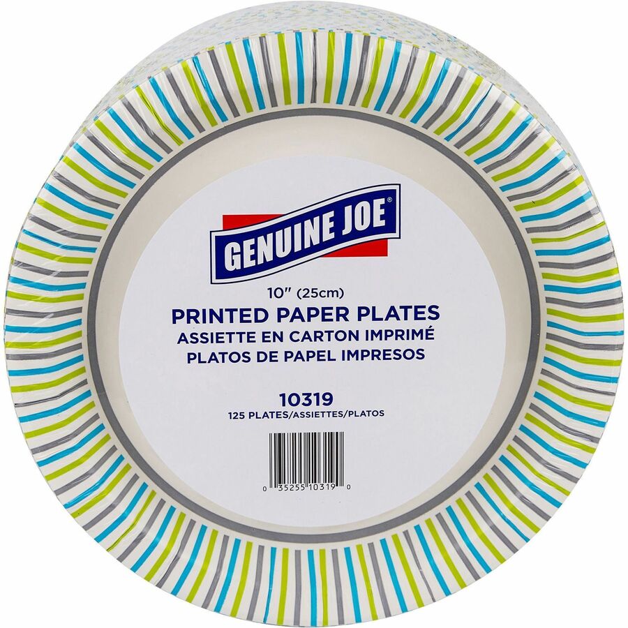 Genuine Joe 10" Printed Paper Plates (10319)