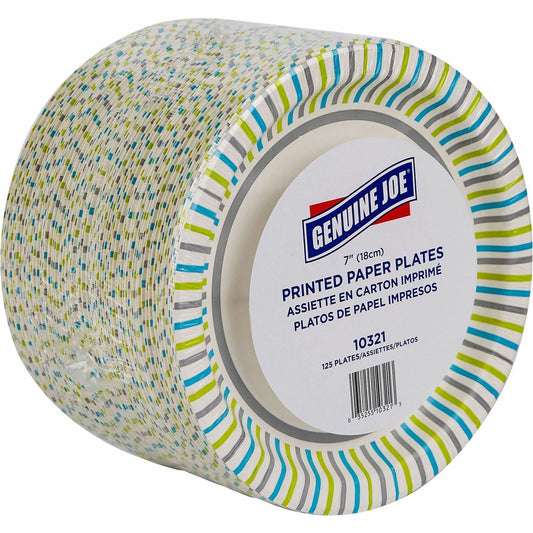 Genuine Joe 7" Printed Paper Plates (10321)