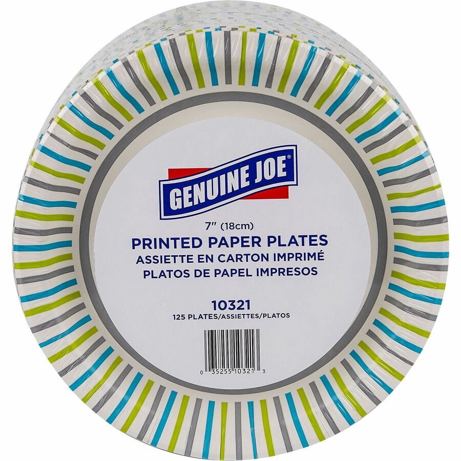 Genuine Joe 7" Printed Paper Plates (10321)