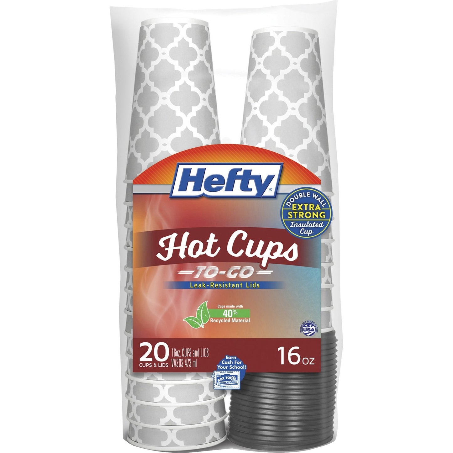 Hefty 16 oz Hot Cups & Lids To-Go (C20016)