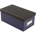 Oxford Index Card Storage Box, Holds 1,000 4 x 6 Cards, 6.5 x 11.5 x 5, Pressboard, Indigo/Black (406462)