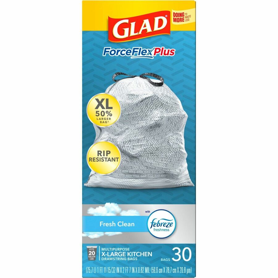 Glad ForceFlexPlus X-Large Kitchen Drawstring Bags (78913CT)