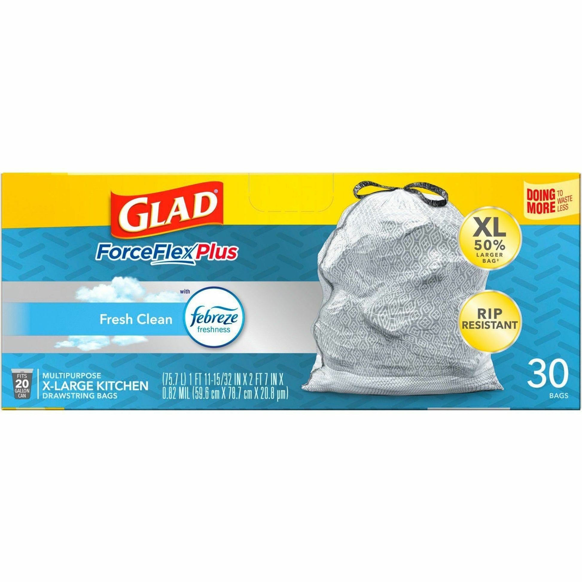 Glad ForceFlexPlus X-Large Kitchen Drawstring Bags (78913CT)