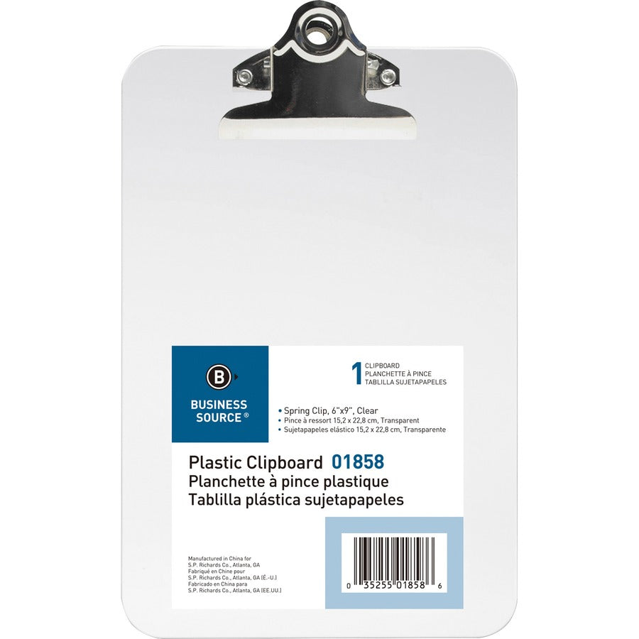 Business Source Plastic Clipboard (01858BX)