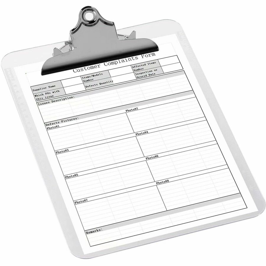 Business Source Spring Clip Plastic Clipboard (01860)