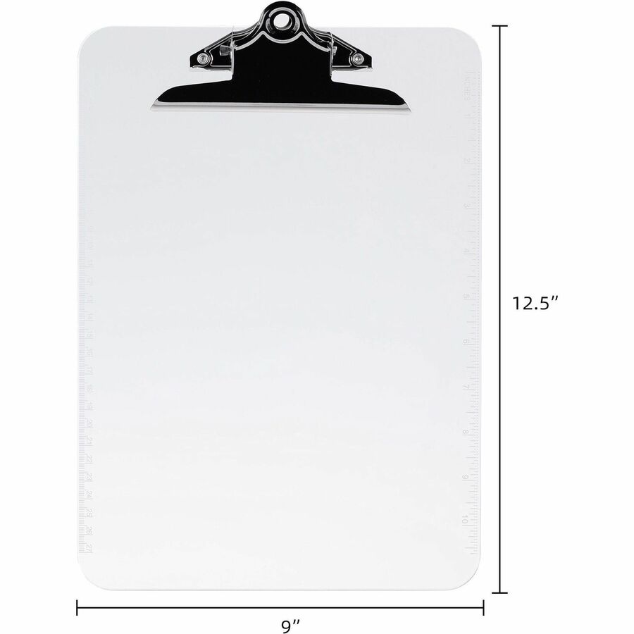 Business Source Spring Clip Plastic Clipboard (01860)