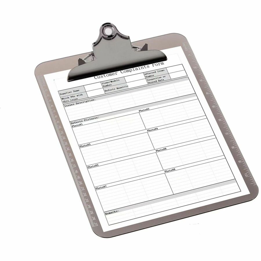 Business Source Spring Clip Plastic Clipboard (01861)