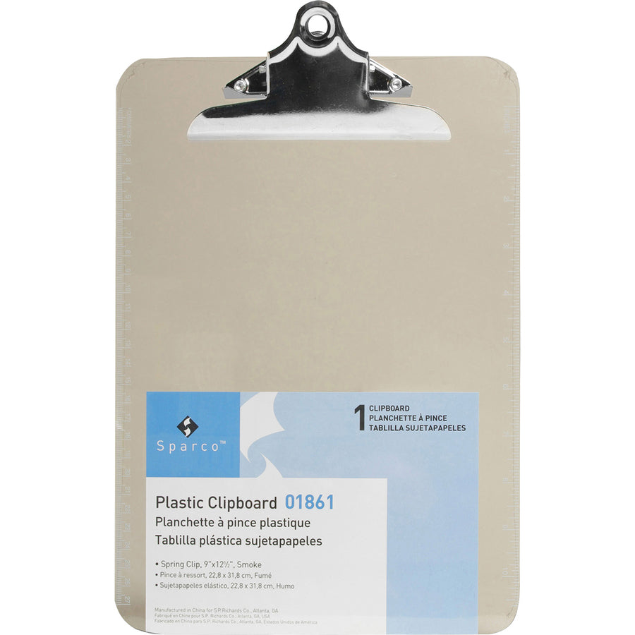 Business Source Spring Clip Plastic Clipboard (01861BX)