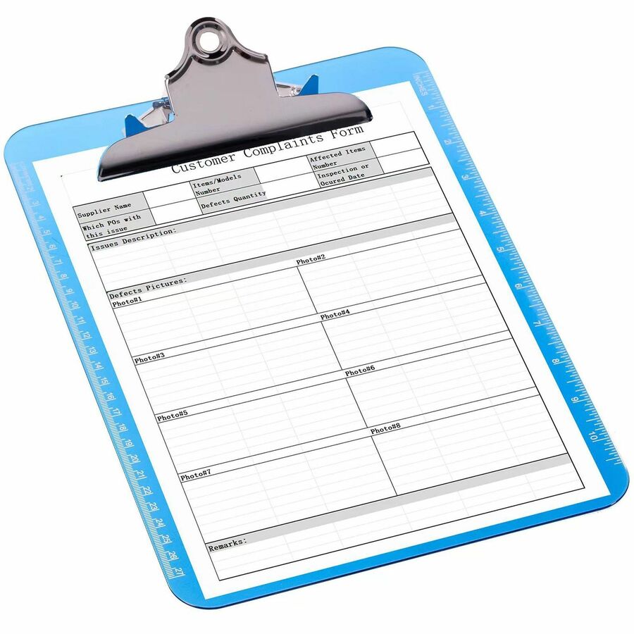 Business Source Spring Clip Plastic Clipboard (01863BX)