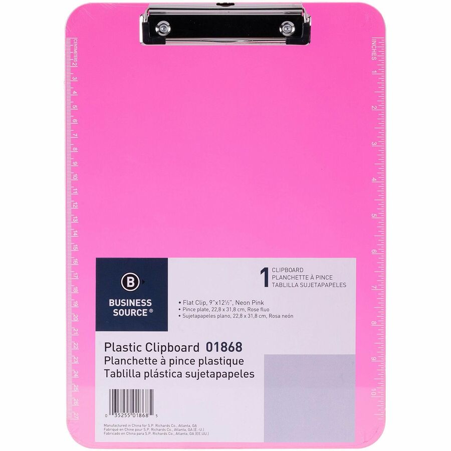 Business Source Flat Clip Clipboard (01868BD)