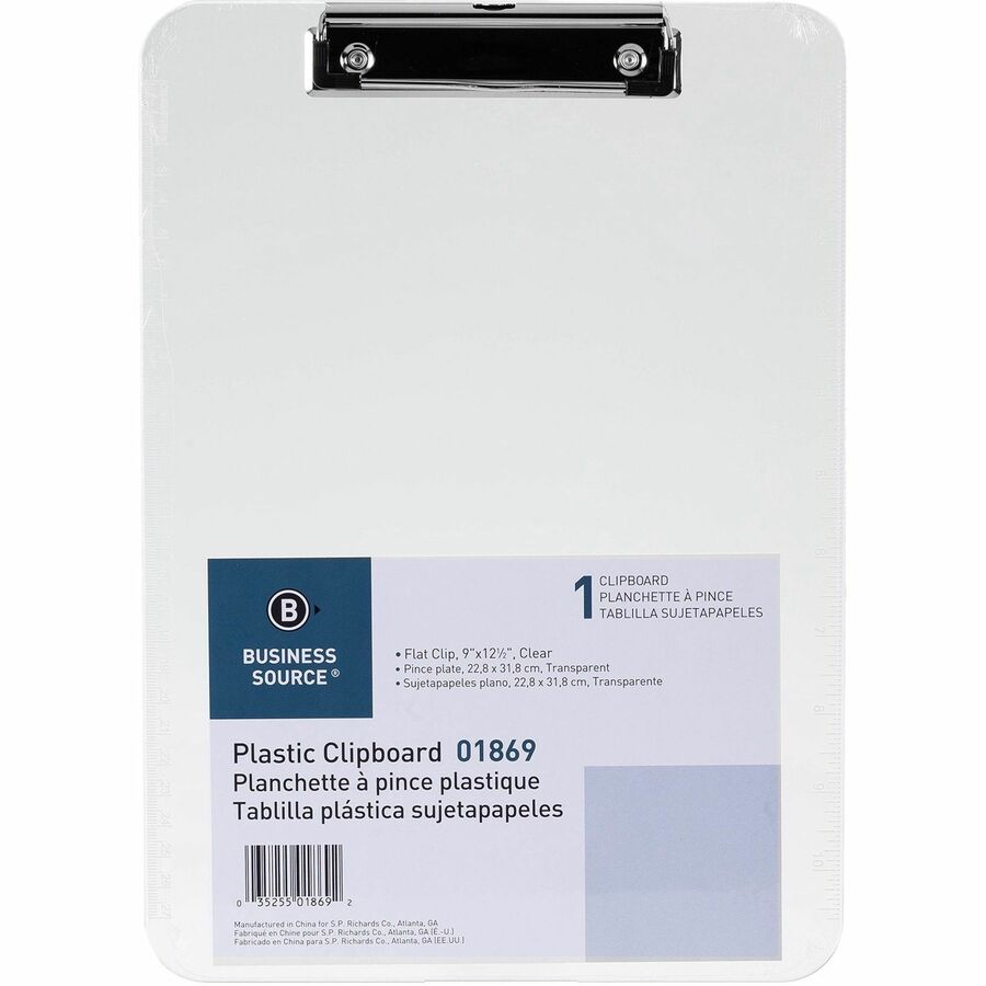 Business Source Flat Clip Clipboard (01869BD)