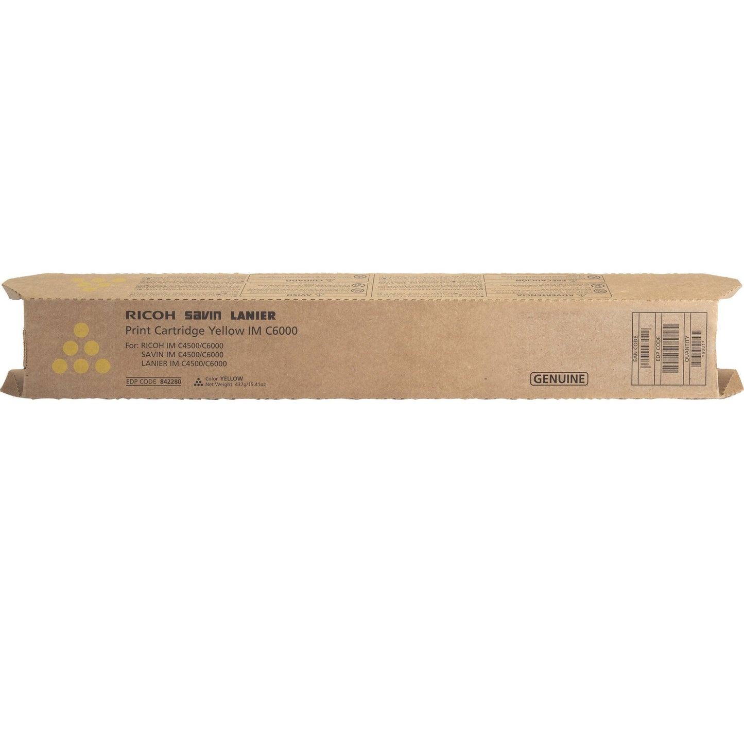 Ricoh Original Laser Toner Cartridge - Yellow - 1 Each (842280)
