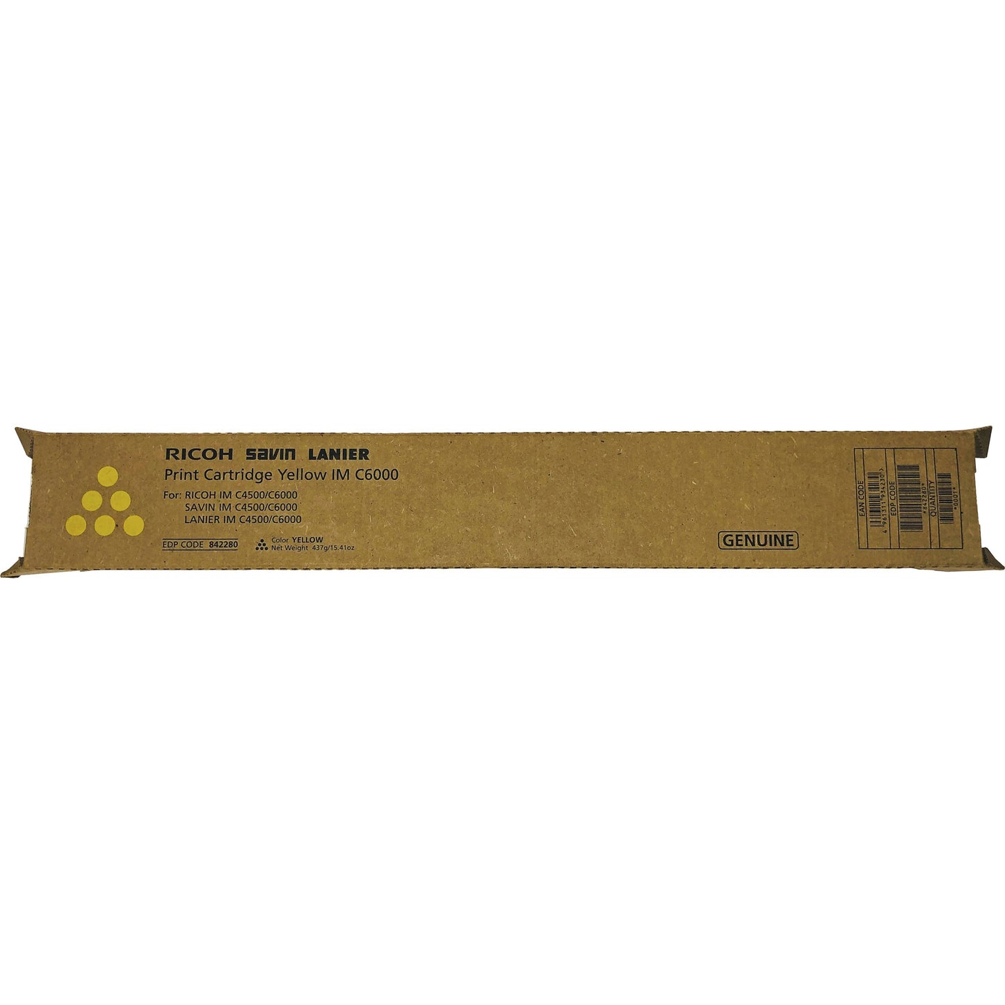 Ricoh Original Laser Toner Cartridge - Yellow - 1 Each (842280)
