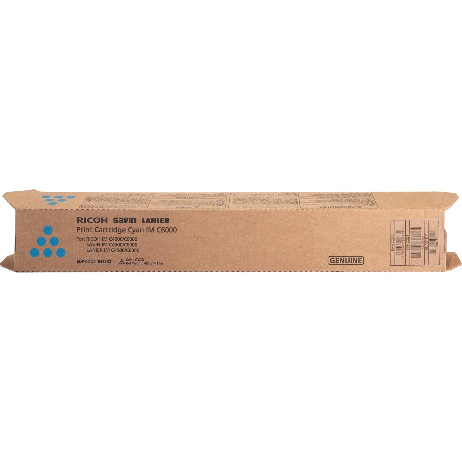 Ricoh Original Laser Toner Cartridge - Cyan - 1 Each (842282)