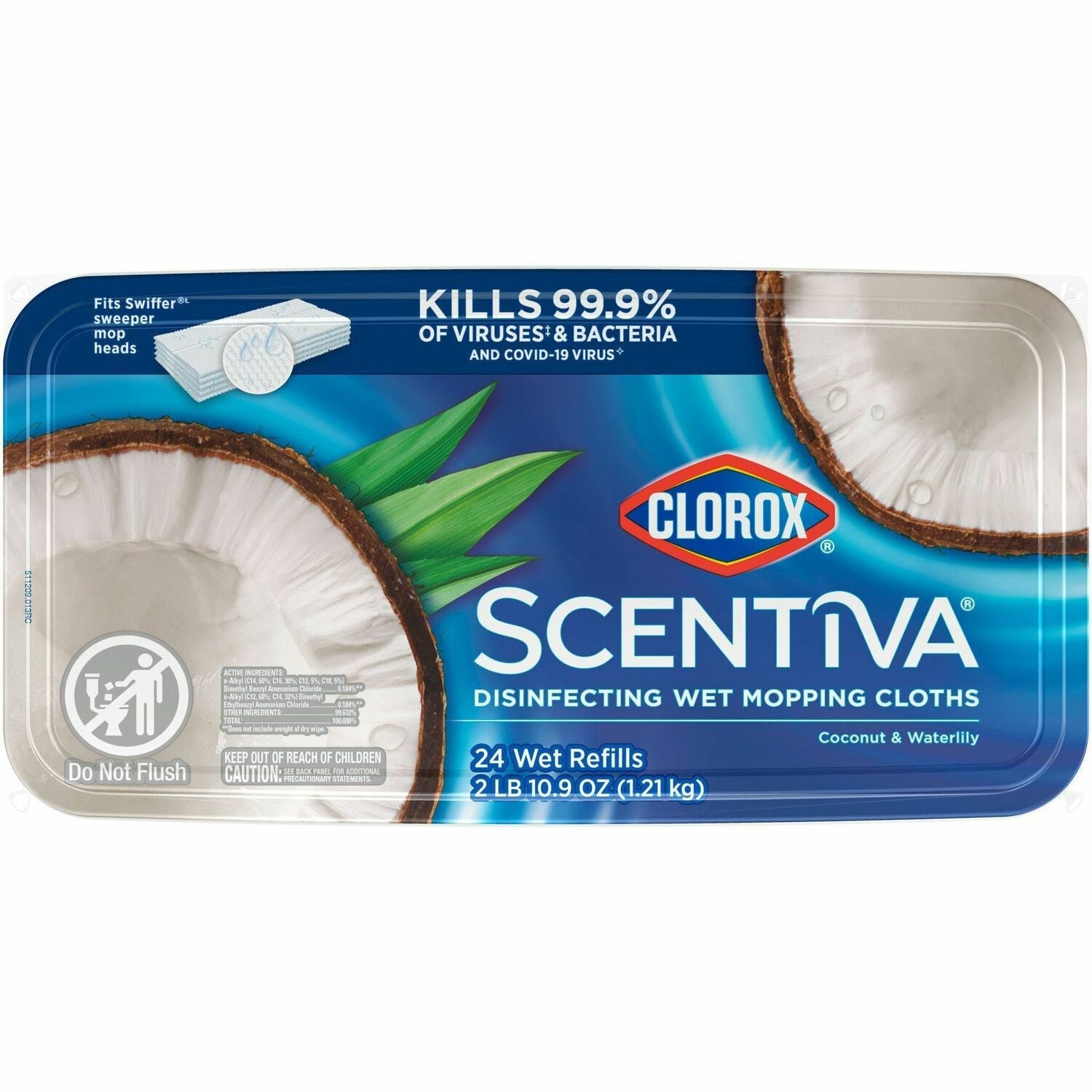 Clorox Scentiva Disinfecting Wet Mopping Cloth Refills - Coconut & Water Lily (32034)