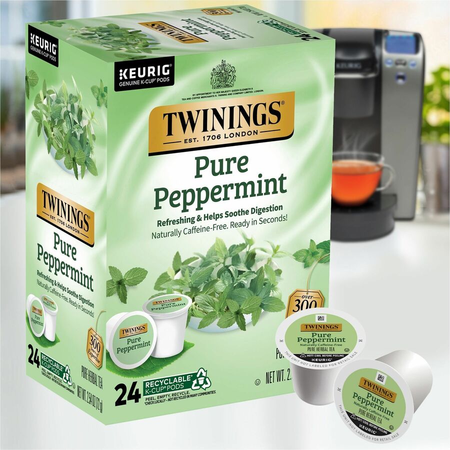 Twinings of London Pure Peppermint Herbal Tea K-Cup (08760)