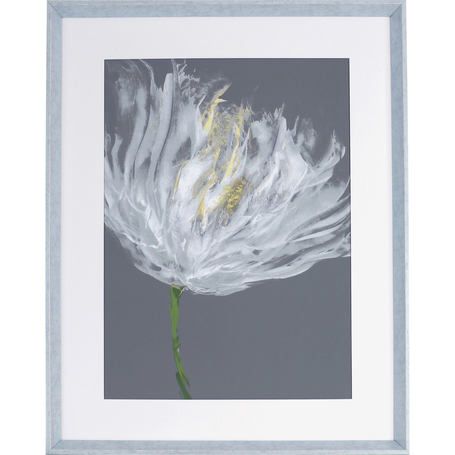 Lorell White Flower I Framed Abstract Art (04478)