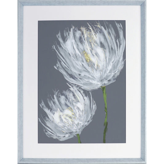 Lorell White Flower II Framed Abstract Art (04479)