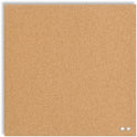 U Brands Square Cork Bulletin Board, 14 x 14 Inches, Frameless, Natural, Push Pins Included (463U00-04)