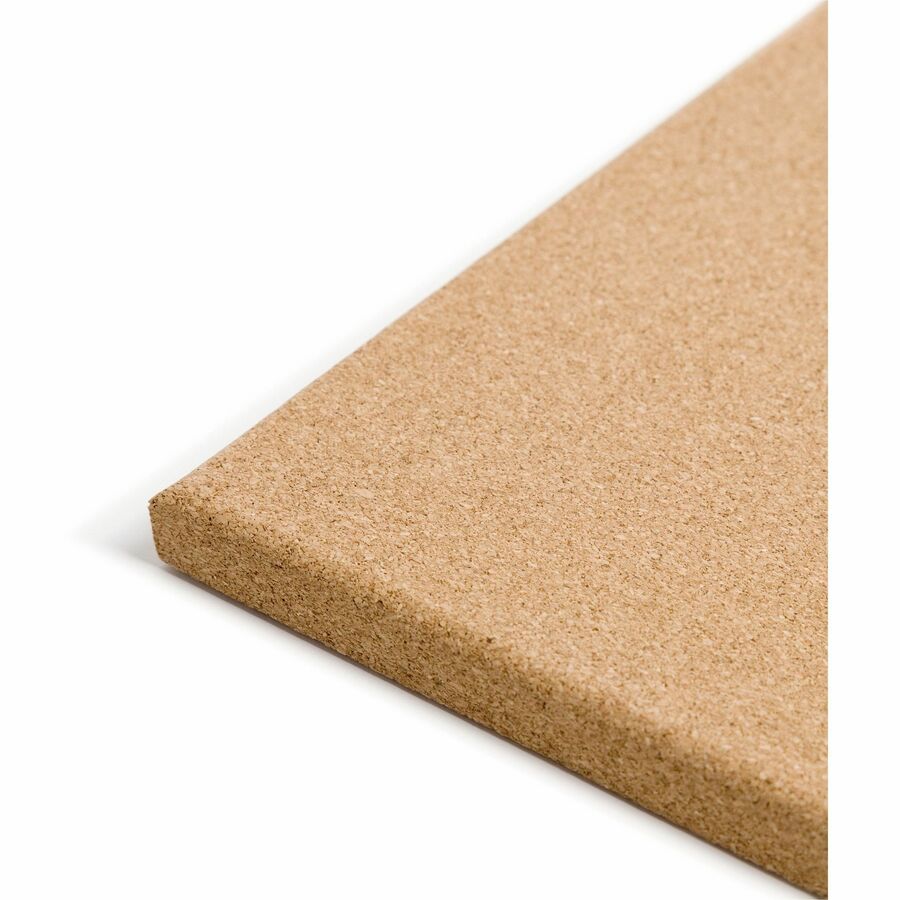 U Brands Square Cork Bulletin Board, 14 x 14 Inches, Frameless, Natural, Push Pins Included (463U00-04)