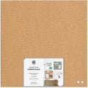 U Brands Square Cork Bulletin Board, 14 x 14 Inches, Frameless, Natural, Push Pins Included (463U00-04)