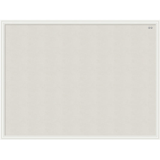 U Brands Linen Cork Linen Bulletin Board, 23" x 17" , White Wood Frame (3264U00-01)